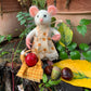 Bianca the Mouse – OOAK Needle Felted Natural Fiber Doll | Handmade Art Doll