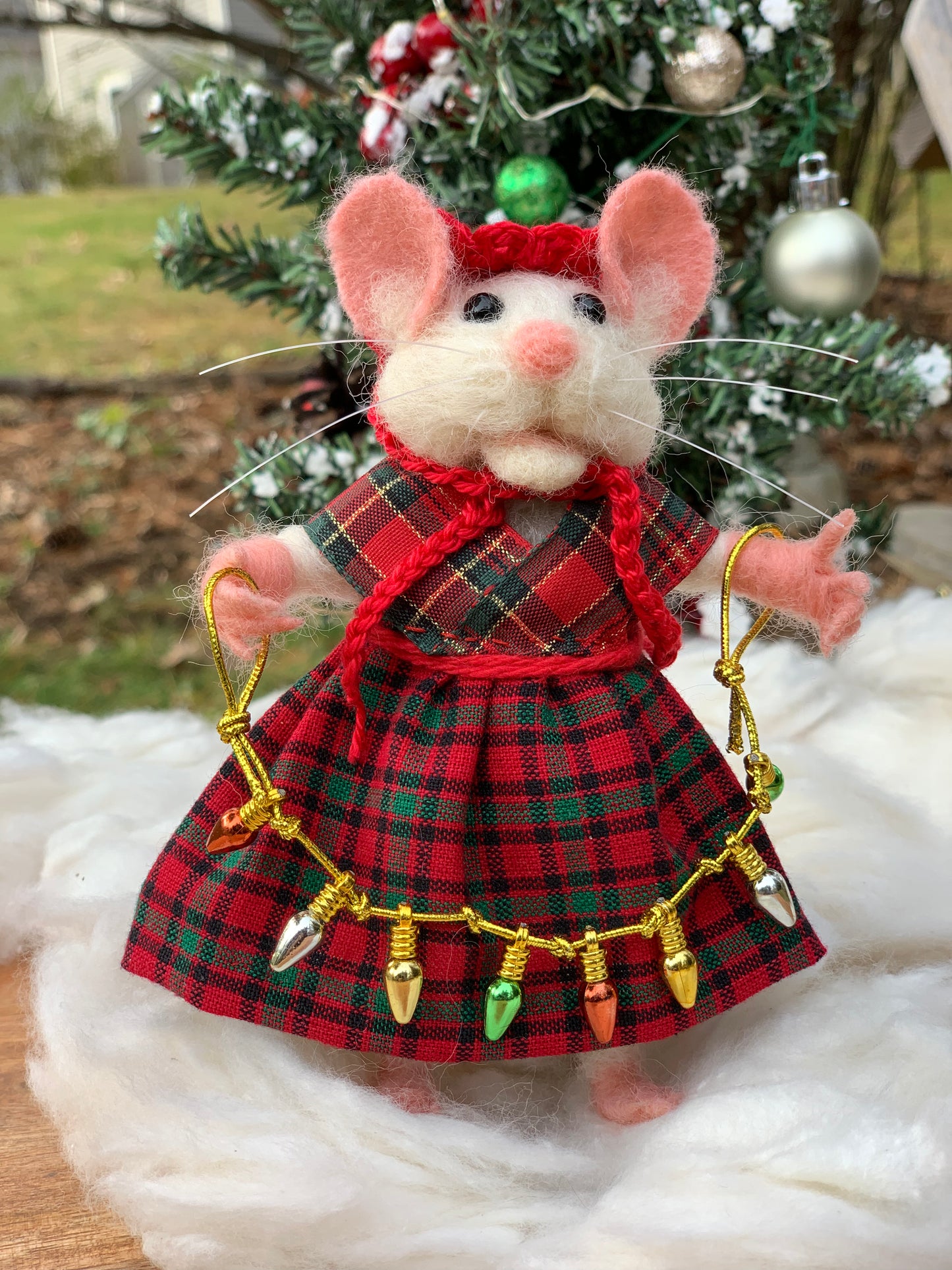 Hilda the Mouse, natural fiber friend, felt mouse, OOAK Art Doll