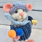 Topo Adagio Mouse, natural fiber friend, felt mouse, OOAK Art Doll