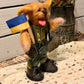 Bayraktar the Dog, Ukrainian Soldier, natural fiber friend, felted dog art doll, OOAK