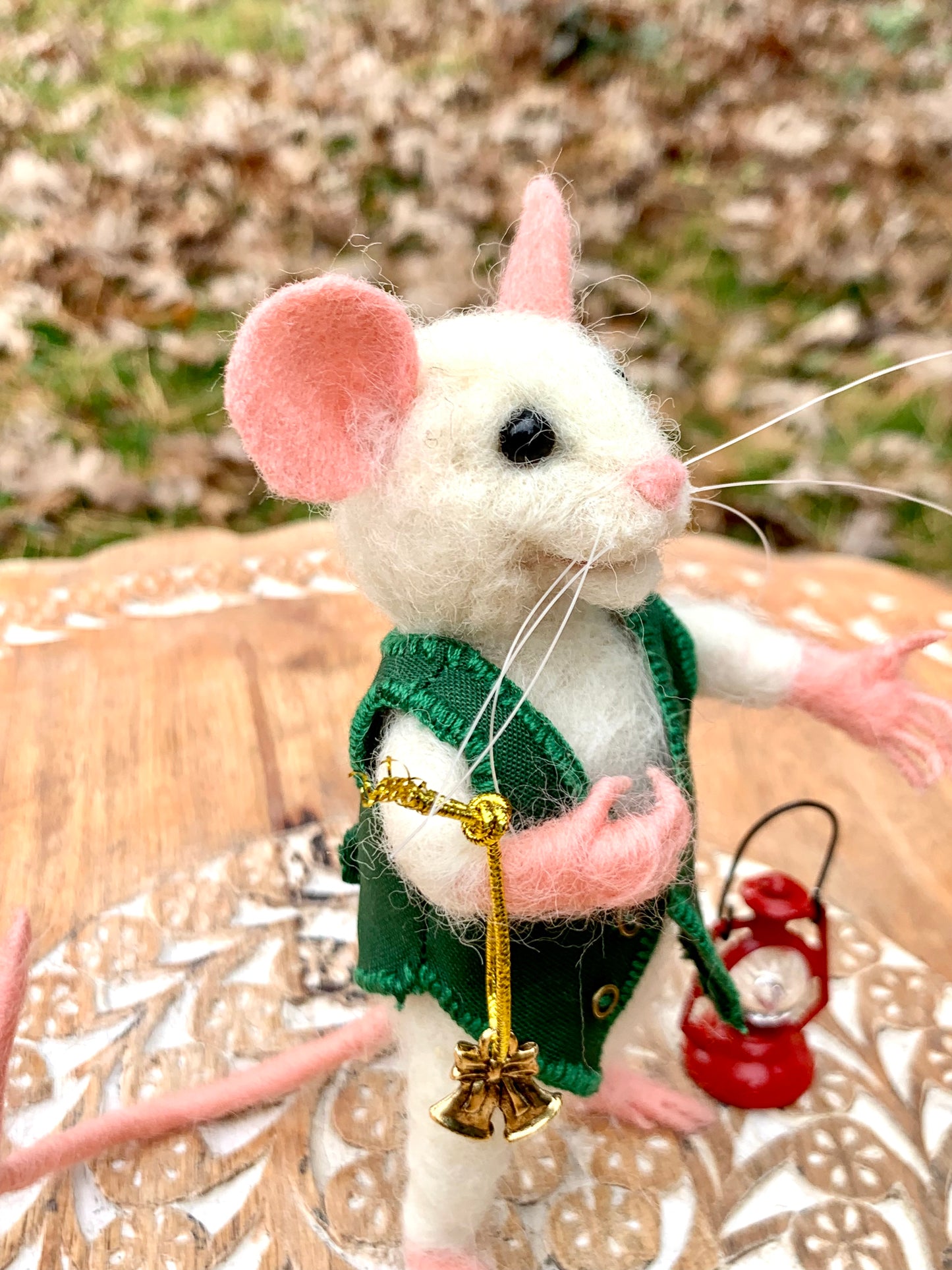 Felix the Mouse, natural fiber friend, felt mouse, OOAK Art Doll