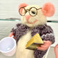 Edward the Elder Mouse, natural fiber friend, felt mouse, OOAK Art Doll