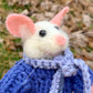 Christian the Mouse, natural fiber friend, felt mouse, OOAK Art Doll