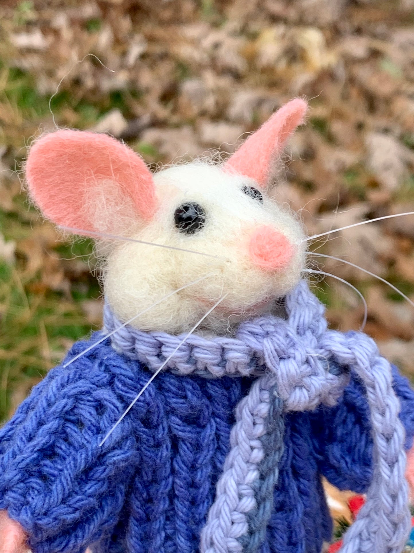 Christian the Mouse, natural fiber friend, felt mouse, OOAK Art Doll