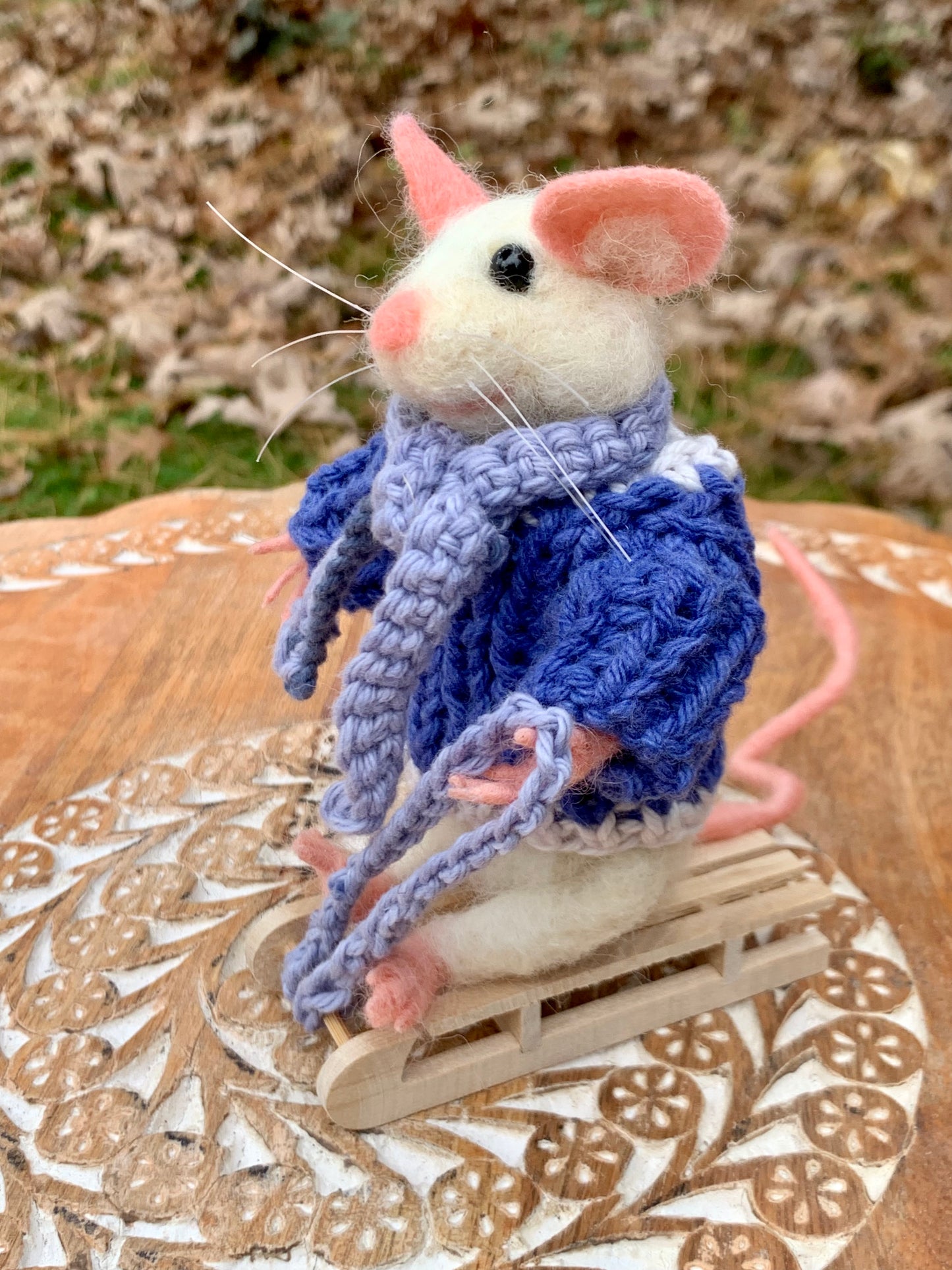 Christian the Mouse, natural fiber friend, felt mouse, OOAK Art Doll