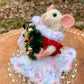 Gloria the Mouse, natural fiber friend, felt mouse, OOAK Art Doll