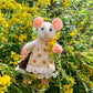 Bianca the Mouse – OOAK Needle Felted Natural Fiber Doll | Handmade Art Doll