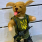 Bayraktar the Dog, Ukrainian Soldier, natural fiber friend, felted dog art doll, OOAK