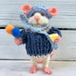 Topo Adagio Mouse, natural fiber friend, felt mouse, OOAK Art Doll