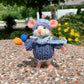 Topo Adagio Mouse, natural fiber friend, felt mouse, OOAK Art Doll