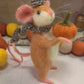 Needle-Felted Pip the Mouse – Handmade Natural Fiber Art Doll | Whimsical Woodland Decor Collectible Dressed Figurine