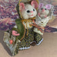 Victorian Lady Mouse with Baby – OOAK Needle Felted Collectible | Handmade Art Doll