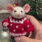 Leo the Needle Felted Mouse | Handmade Wool Animal Toy | Cute Mouse Figurine | Pet Lover Gift | Whimsical Home Decor Christmas Ornament