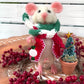 Sebastian The Christmas Mouse, natural fiber doll, felt mouse, OOAK Art Doll, Needle felted Mouse