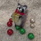 Needle-Felted Christmas Raccoon – Handmade Natural Fiber Art Doll | Whimsical Woodland Decor Collectible Dressed Figurine