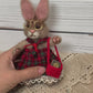 Needle-Felted Bunny the Christmas Rabbit– Handmade Natural Fiber Doll | Holiday Art Collectible