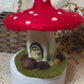 Needle Felt Mushroom House - Fall Toadstool Decoration – Autumn Forest Decor – Handmade Woodland Waldorf Inspired Soft Sculpture