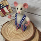 Needle-Felted Patriotic Mouse - Red, White & Blue Collectible Ornament, Unique Gift for USA Pride Decor