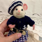 Lulu the Beach Mouse, Needle Felted Mouse, White Mouse, Dressed Mouse, Soft Sculpture, Marine Needle Felted Animal, Cute Felt, Eco Toy, Art Doll