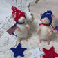 Needle Felted Patriotic Mouse – Handmade Wool Mouse in Red, White & Blue – Fourth of July Decor, Americana Figurine, Mouse Art Doll