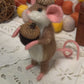 Needle-Felted Pip the Mouse with Acorn – Handmade Natural Fiber Art Doll | Whimsical Woodland Decor Collectible Dressed Figurine