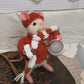 Filo Nibbleton the Coffee Mouse – OOAK Needle Felted White Mouse | Handmade Art Doll