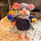 Topo Adagio Mouse, natural fiber friend, felt mouse, OOAK Art Doll