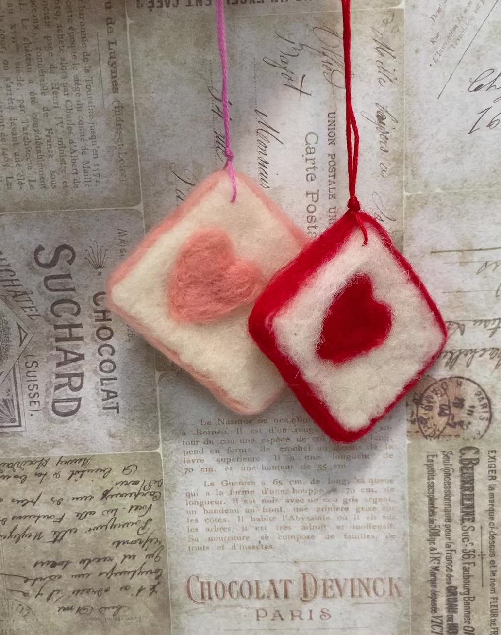 needle felted love letter