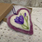 Handmade needle-felted wool heart