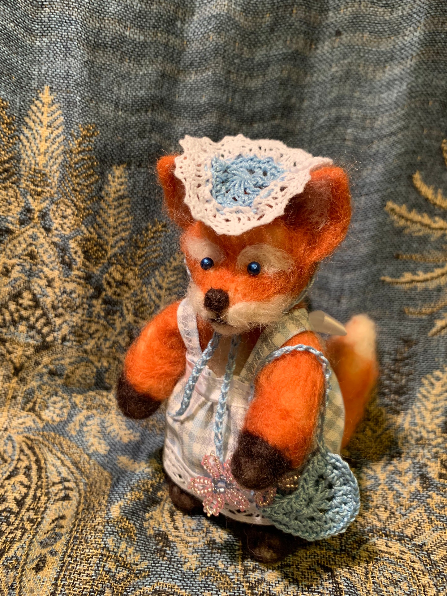 Mila the Fox, a natural fiber friend, felt animal, OOAK