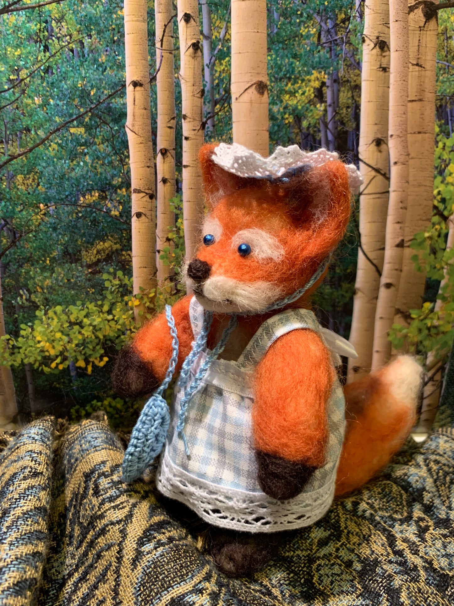 Mila the Fox, a natural fiber friend, felt animal, OOAK