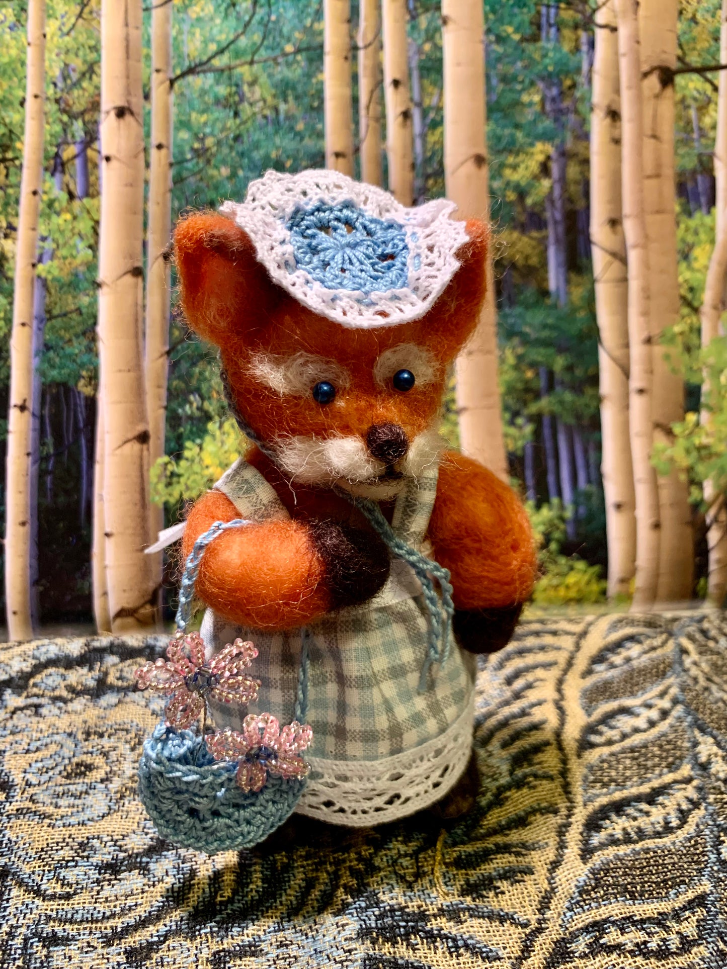 Mila the Fox, a natural fiber friend, felt animal, OOAK