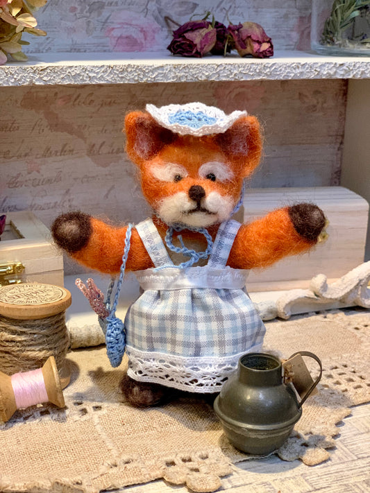 Mila the Fox, a natural fiber friend, felt animal, OOAK