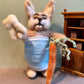 Dr Benjamin Cornelius, a natural fiber friend, felt animal, bunny rabbit OOAK