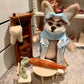 Dr Benjamin Cornelius, a natural fiber friend, felt animal, bunny rabbit OOAK