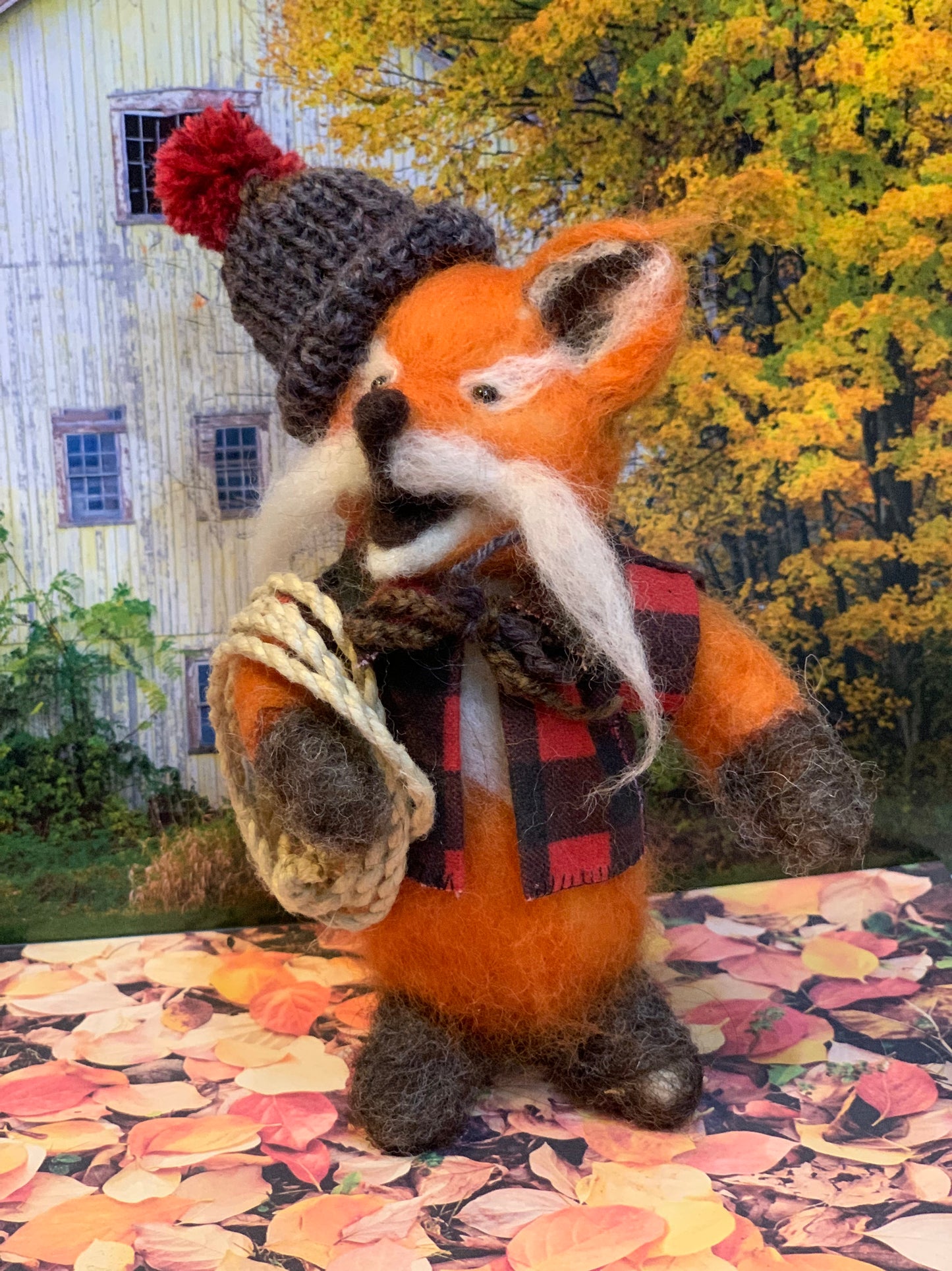 Jacque du Fox, a natural fiber friend, felt animal, OOAK