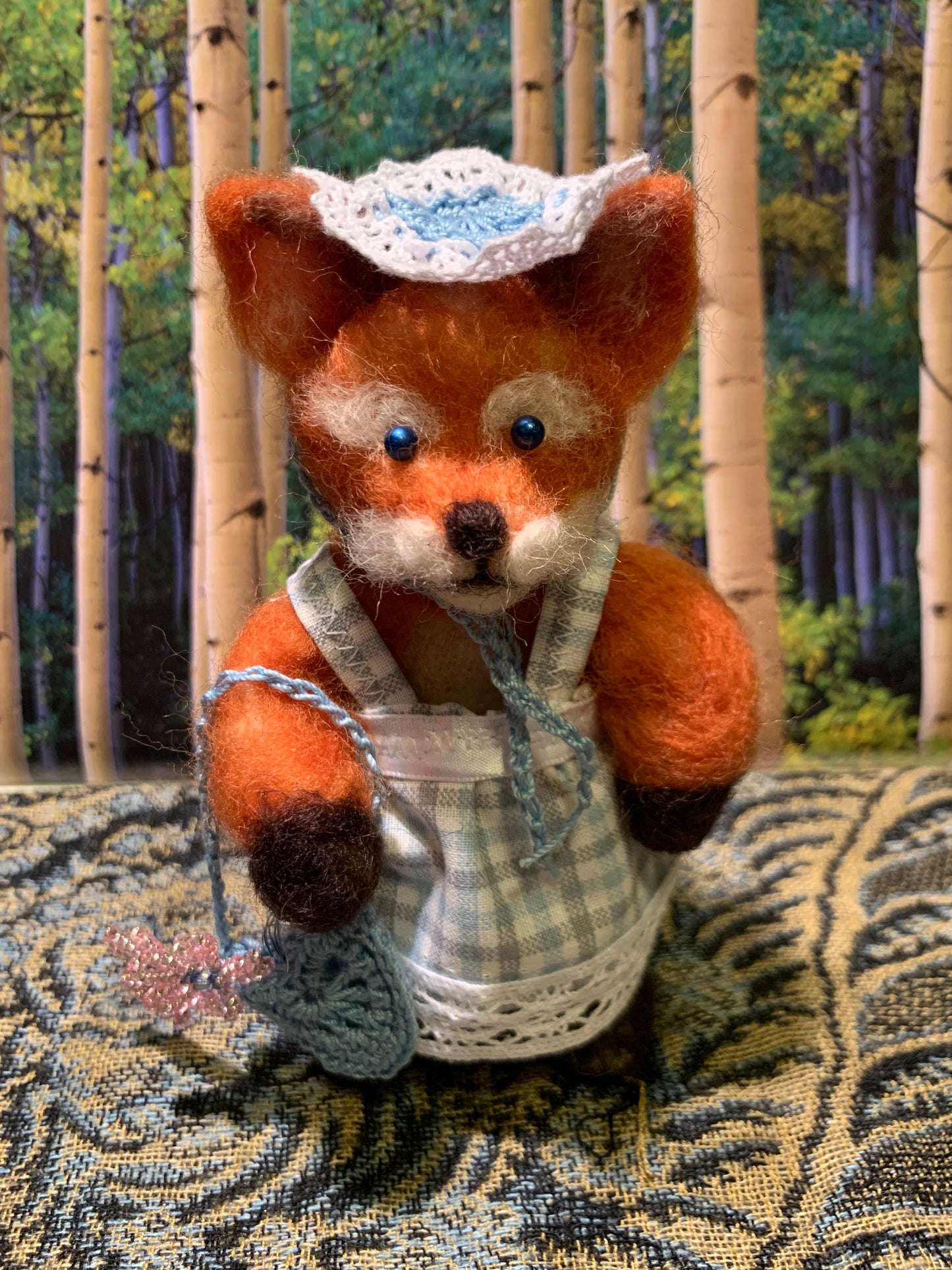 Mila the Fox, a natural fiber friend, felt animal, OOAK