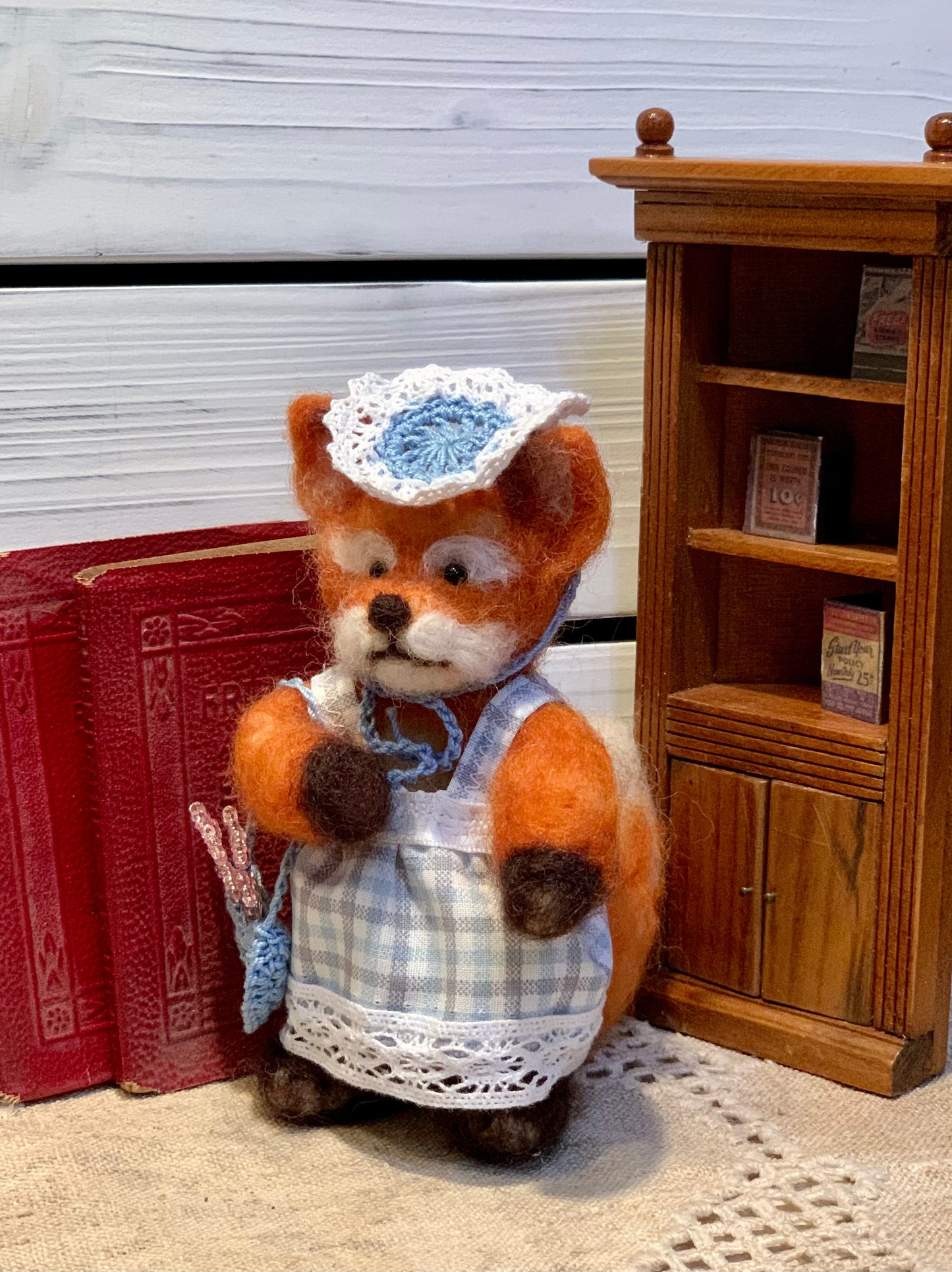 Mila the Fox, a natural fiber friend, felt animal, OOAK