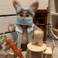 Dr Benjamin Cornelius, a natural fiber friend, felt animal, bunny rabbit OOAK