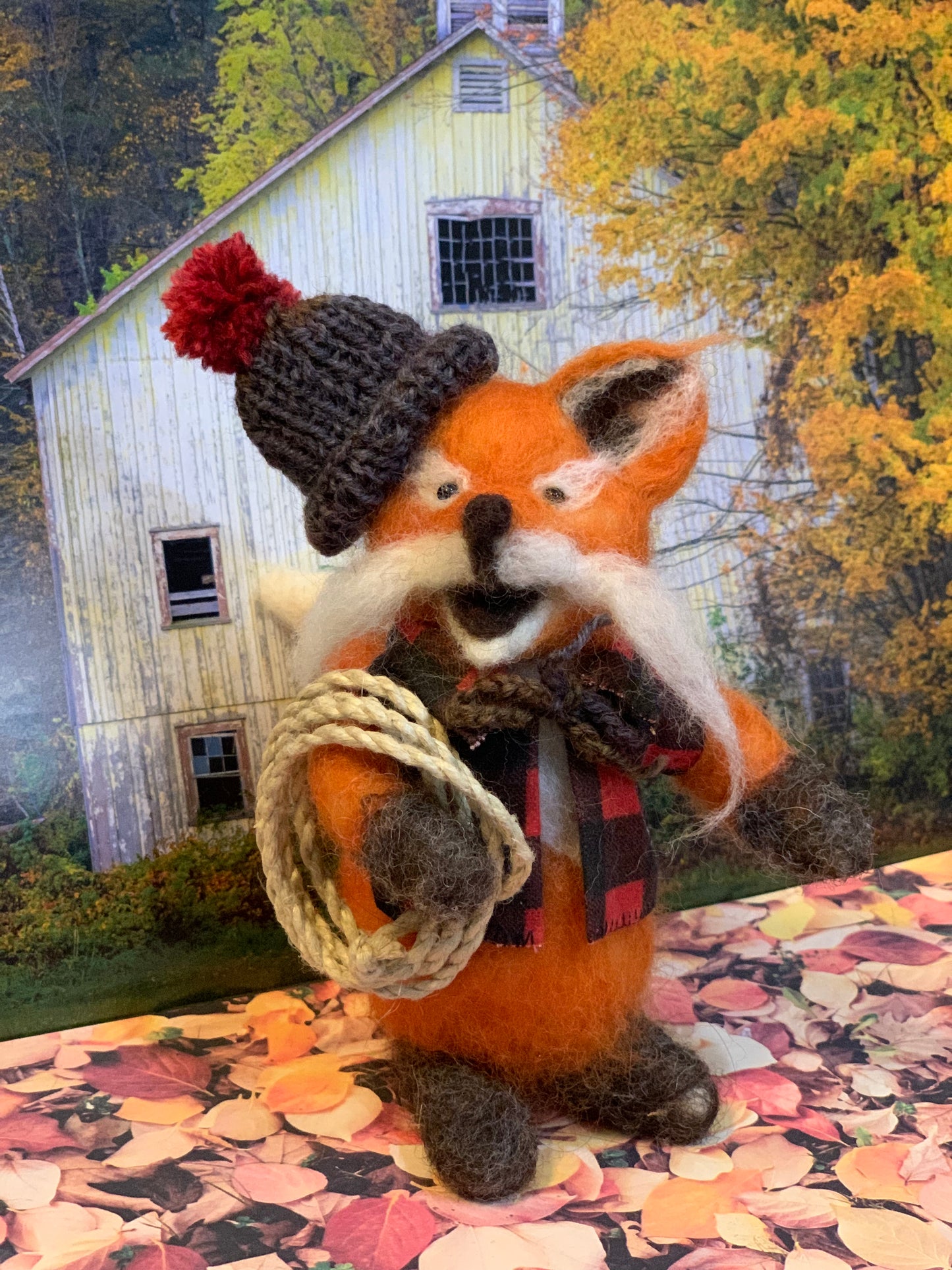 Jacque du Fox, a natural fiber friend, felt animal, OOAK